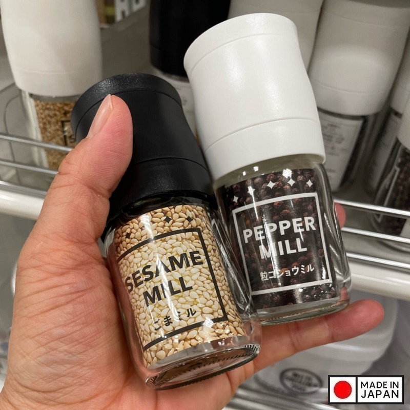 Lọ/ hũ xay tiêu cầm tay thủy tinh Echo Metal - Hàng nội địa Nhật Bản nhập khẩu chính hãng