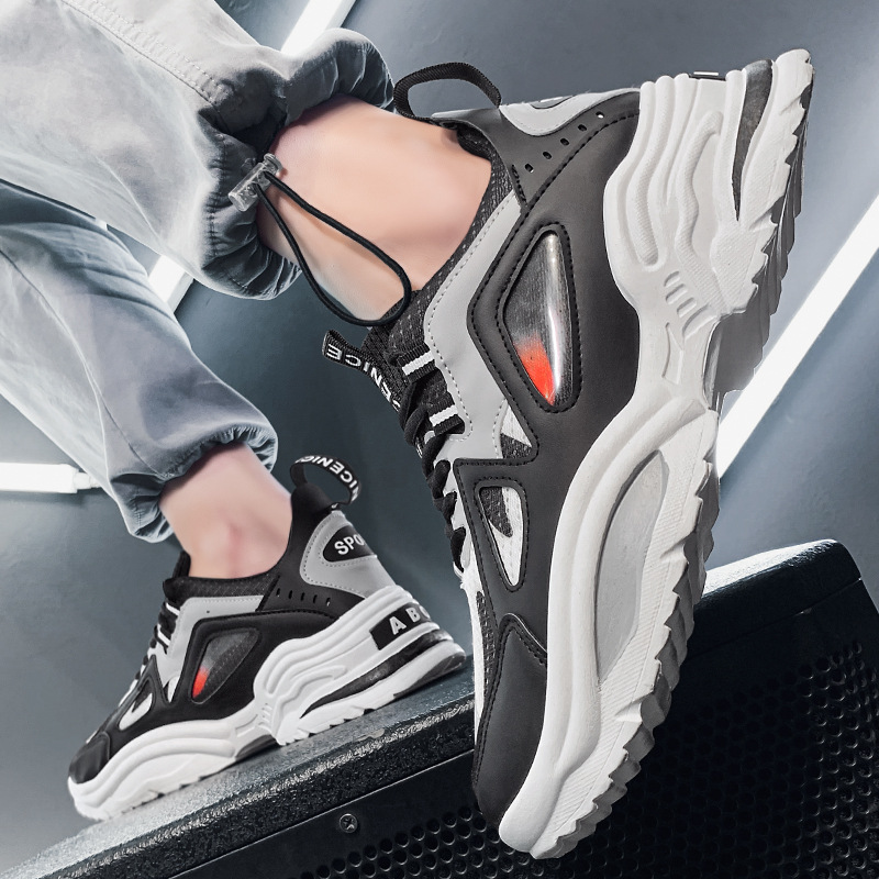 Giày Thể Thao Nam GEMI- Giày Sneaker Màu Trắng - Đen, Giày Thể Thao Đế Nhẹ Chống Sốc - G5411