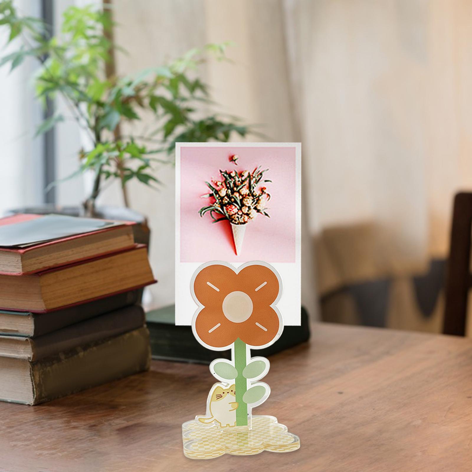 Table Photo Holder Stand Acrylic Flower Table Number Holder Memo Clip Holder