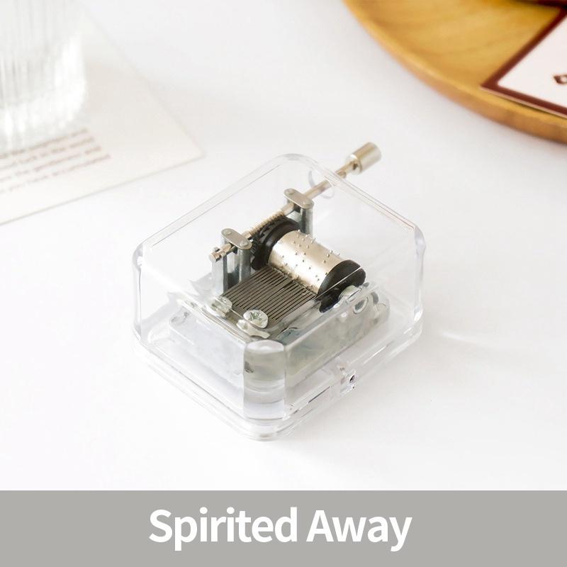 Hộp Nhạc Trong Suốt Thiết Kế Đáng Yêu Để Bàn Trang Trí DIY - SilverSpirited away