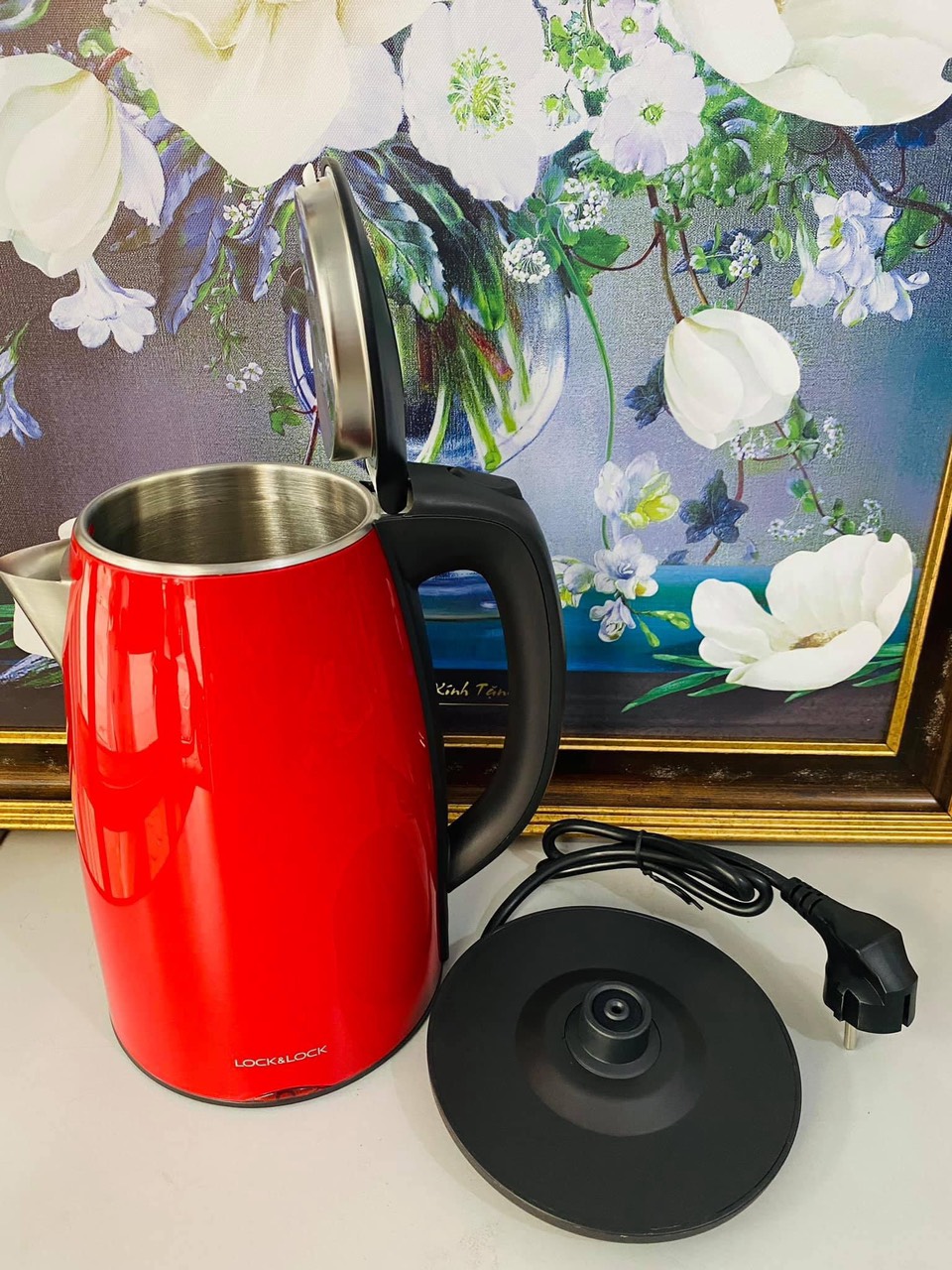 Bình Đun Siêu Tốc 2 Lớp Lock&Lock EJK731 - Đỏ - Hàng chính hãng
