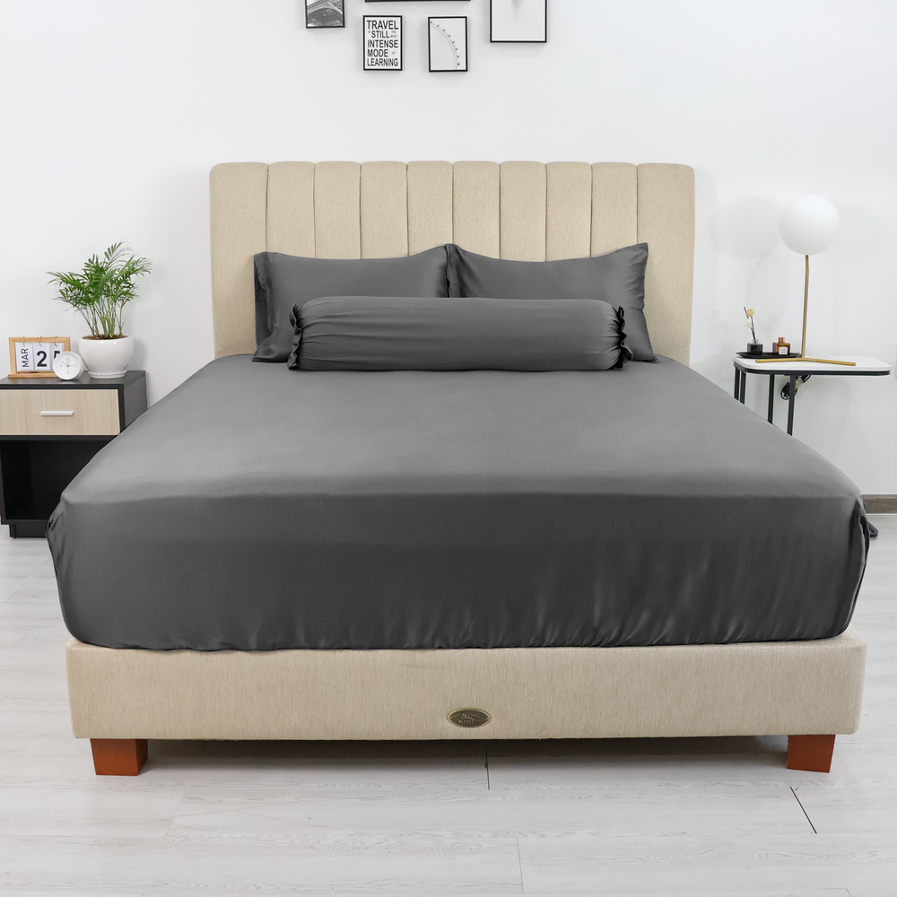 Bộ 6 món drap, áo gối kèm mền tencel NIN Florence 80s nhiều màu mới 2024 ga giường màu trơn đơn sắc, ga bọc nệm 1m6 1m8 2m 2m2