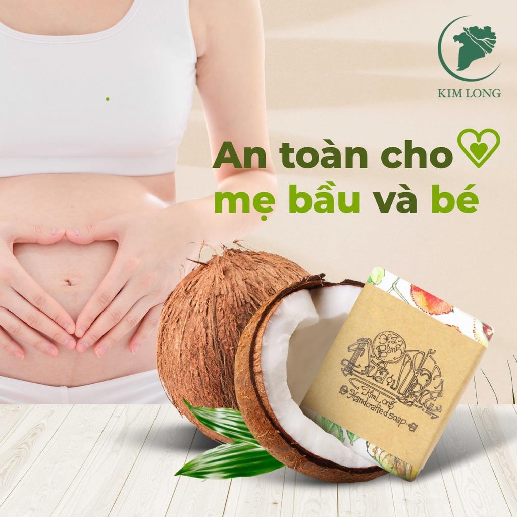 Xà Bông Dừa Nghệ Kim Long Sạch Da Sáng Mịn, Giảm Mụn Lưng, Hỗ Trợ Mờ Vết Thâm 100gram