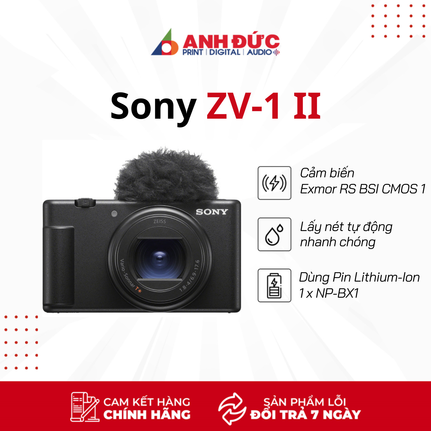 Máy Ảnh Sony ZV-1 II (Mark 2) - Hàng Chính Hãng