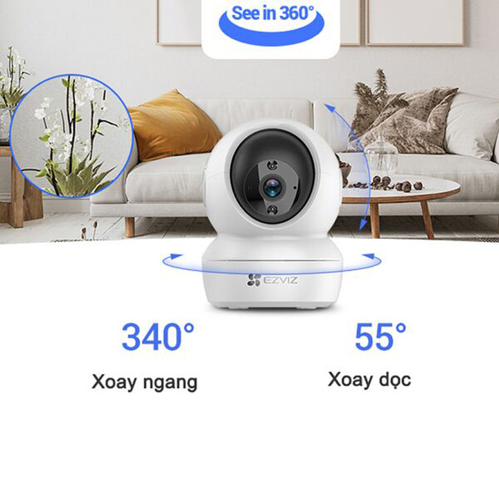 Camera IP WiFi quay quét thông minh H6c bản 4MP hàng chính hãng
