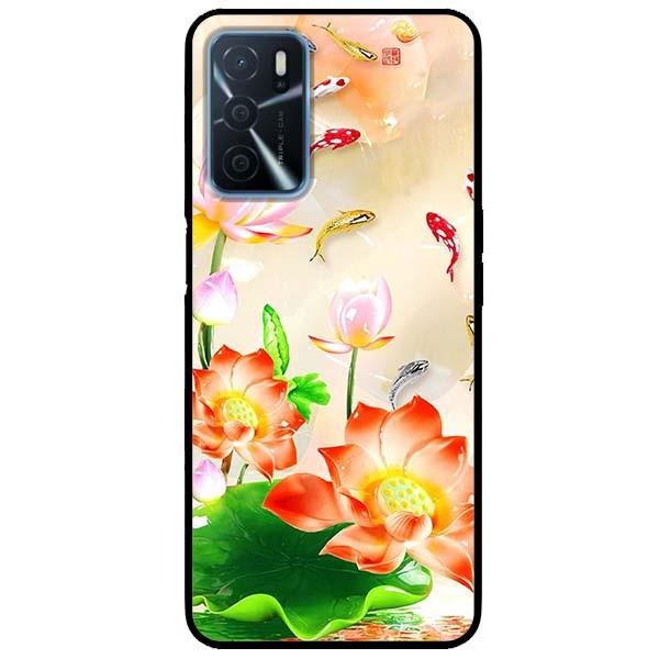 Ốp lưng dành cho Oppo A16 mẫu Sen Đỏ Và Koi