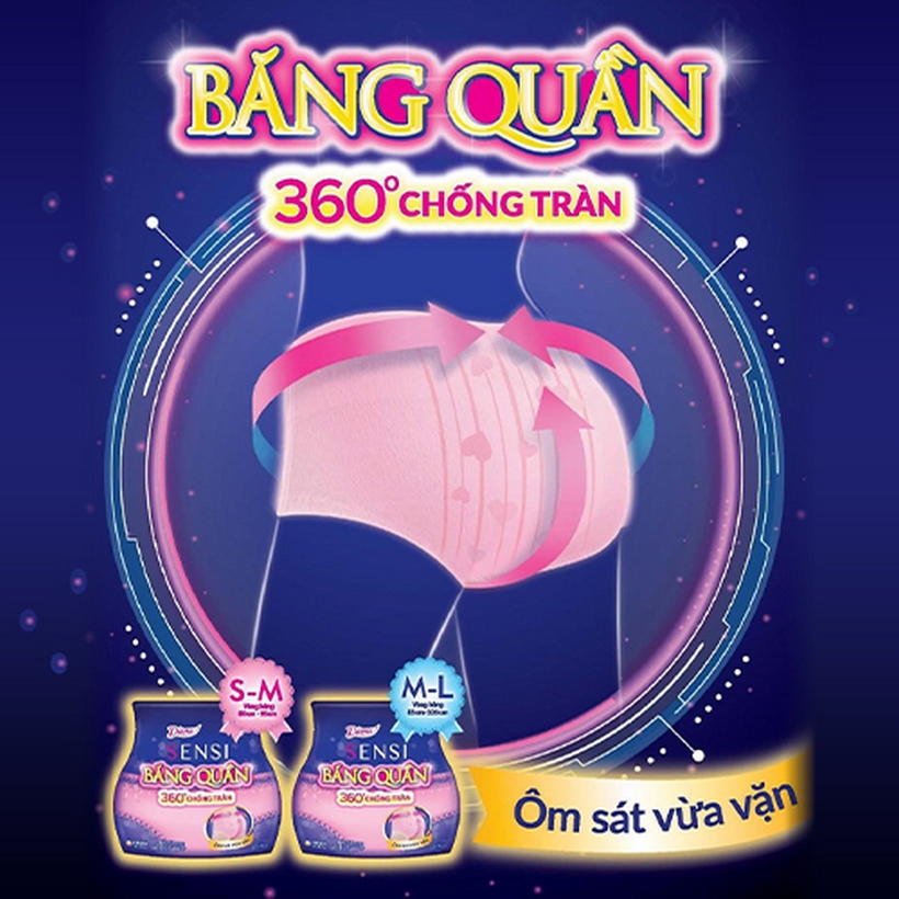 Bộ 2 Diana Sensi Băng quần size M-L (5 miếng/ gói)