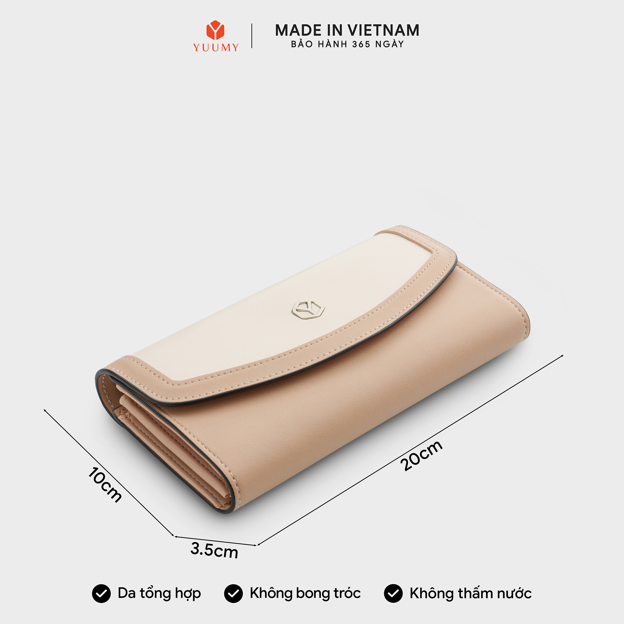 Ví Yuumy ( Thời trang nữ phối màu kèm dây đeo chéo - Ví da Seasand YV103 )