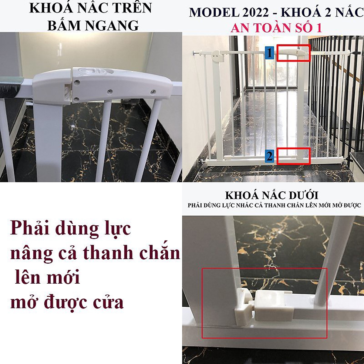 Thanh chắn cửa, thanh chắn cầu thang Royal không cần khoan tường bé an toàn, mẹ an tâm