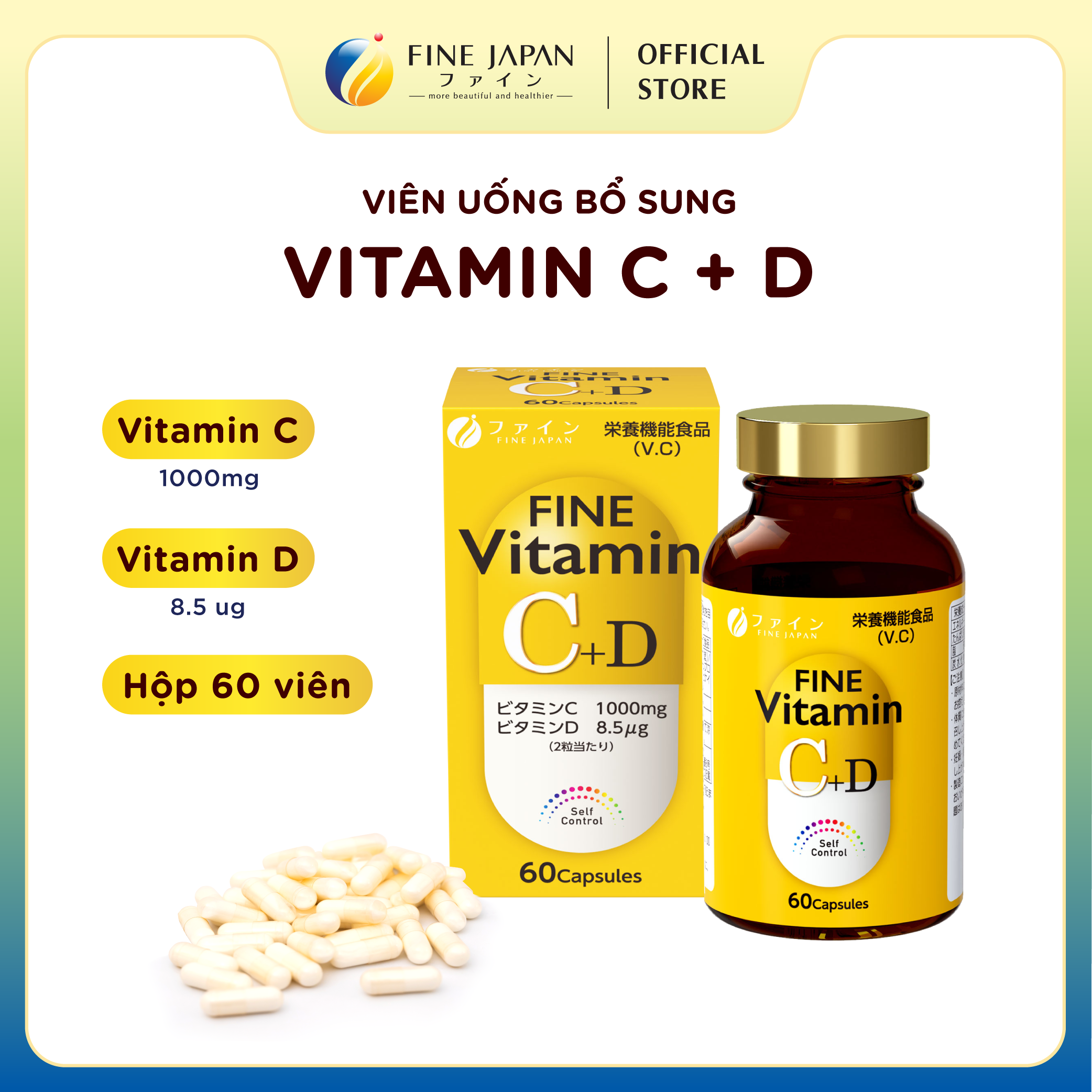 VIÊN UỐNG BỔ SUNG VITAMIN C + D HỘP 60 VIÊN