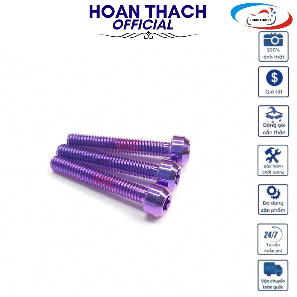 Ốc Gr5 4L25 Trụ Xanh Tím Dùng cho nhiều dòng xe SP016456 (giá 1 con)