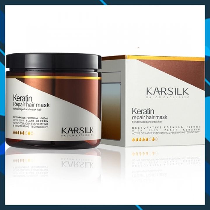 Kem hấp ủ Karsilk Keratin Repair hair mask phục hồi tóc hư tổn (Keratin tươi)  800ml