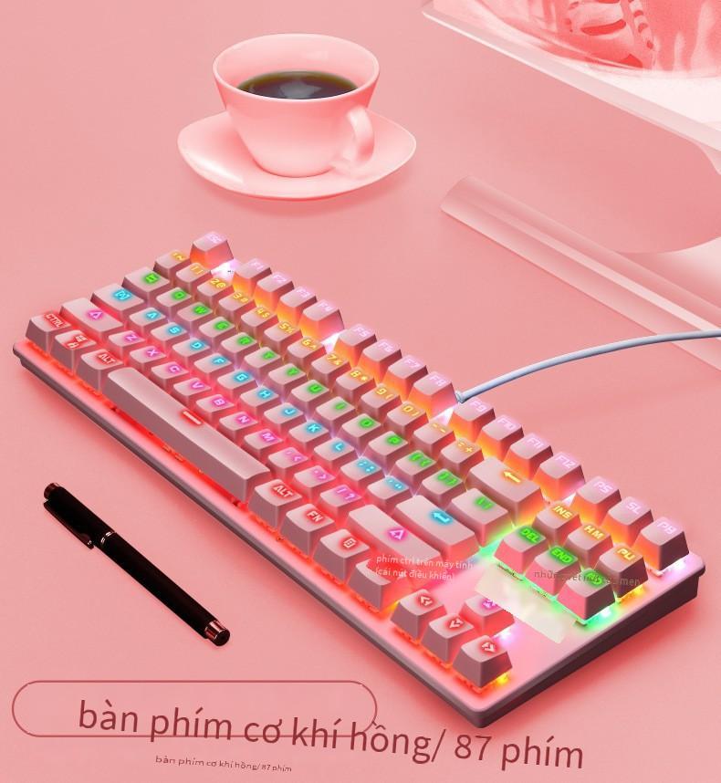 Phong Cách Mới Nhất Nguồn Thực Bàn Phím Cơ Punk 87 Phím Xanh Trục Trò Chơi Thể Thao Điện Tử Văn Phòng Máy Tính Xách Tay Bàn Phím Cơ