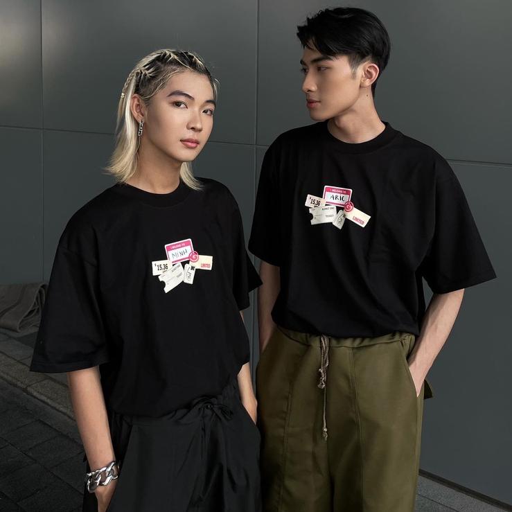 Áo thun Memories Basic Tee unisex nam nữ form rộng, tay lỡ, cổ tròn màu đen, trắng, xanh, nâu