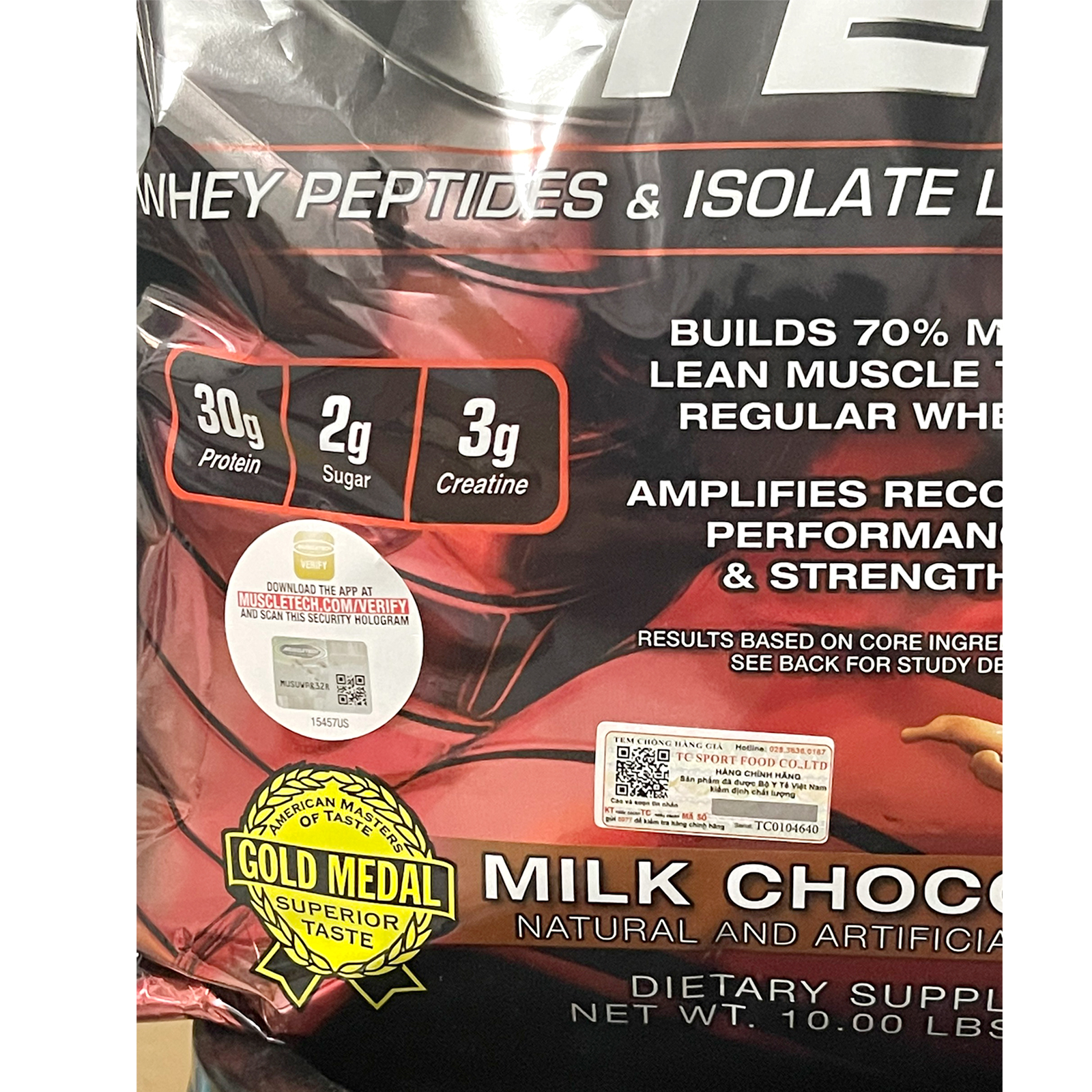 Combo Sữa tăng cơ giảm mỡ cao cấp Nitrotech của Muscletech hương Chocolate bịch lớn 10lbs 100 lần dùng hỗ trợ tăng cơ, giảm cân, đốt mỡ, phục hồi cơ bắp & Bình lắc 600ml (Mẫu ngẫu nhiên) & Áo thun thể thao (Size L 68-80kg)