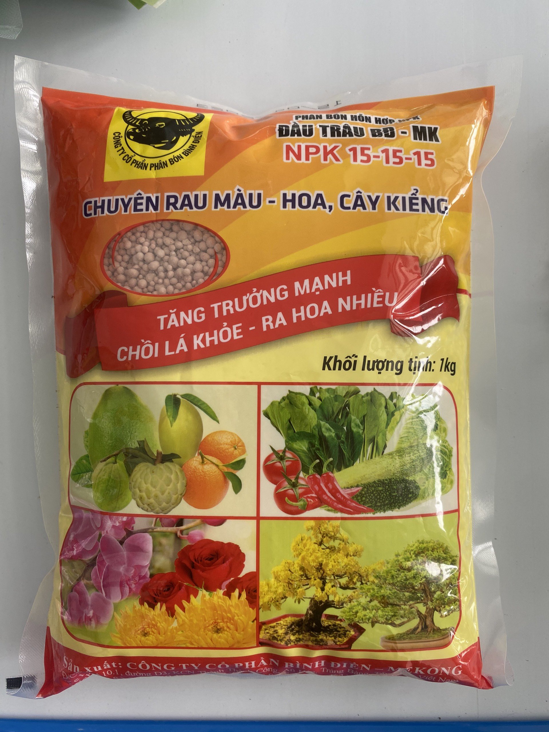 Phân bón hỗn hợp NPK Đầu Trâu BĐ-MK NPK 15-15-15 | PHÂN BÓN CHUYÊN RAU MÀU, CÂY KIỂNG