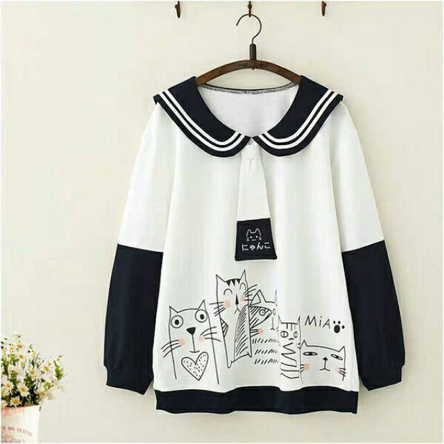 ÁO HODDIE ÁO KIỂU NỮ TAY DÀI HỌA TIẾT HOA CHO HỌC SINH SINH VIÊN