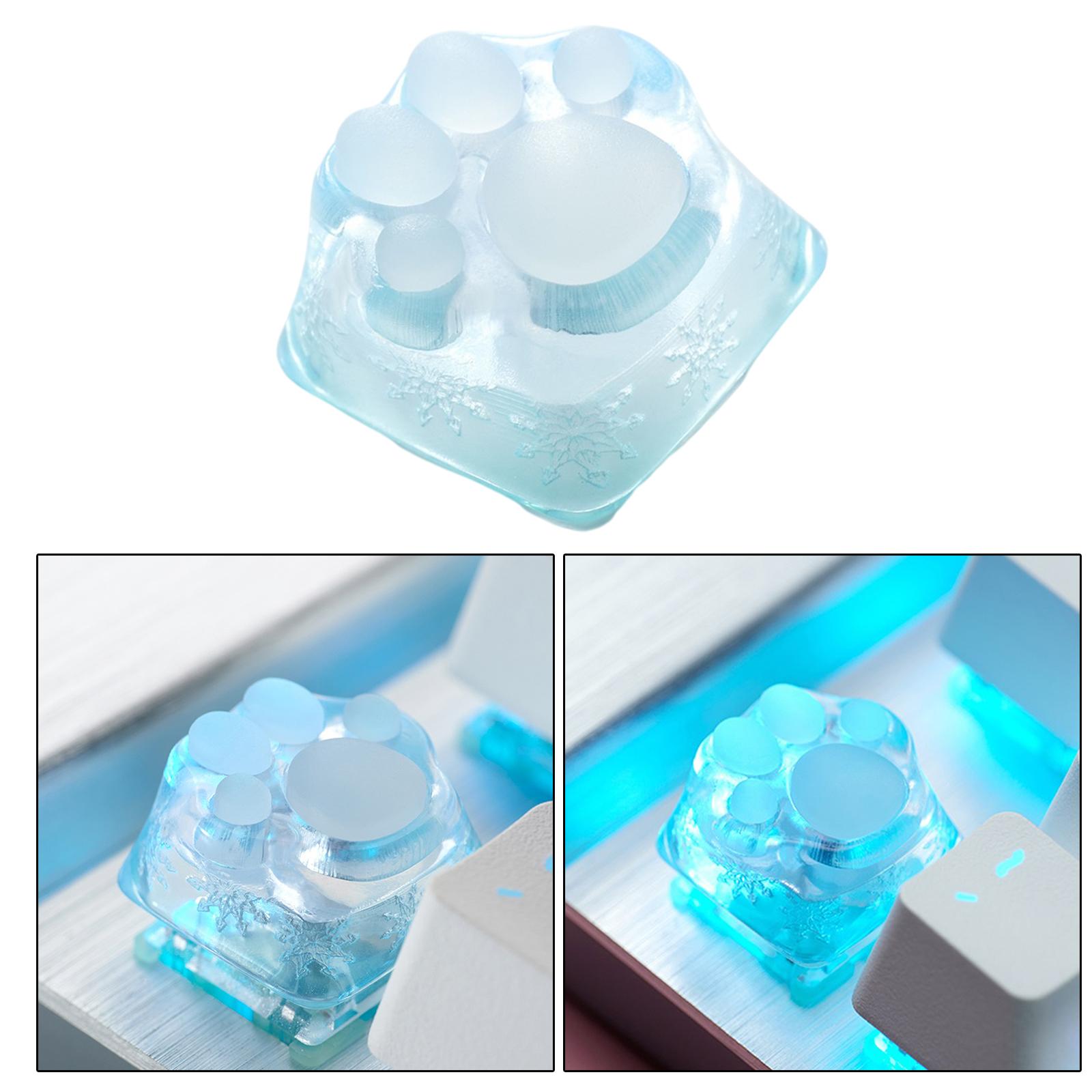 Clear Resin Cat Paw Mechanical Keyboard Keycap Pad for Cherry MX DIY