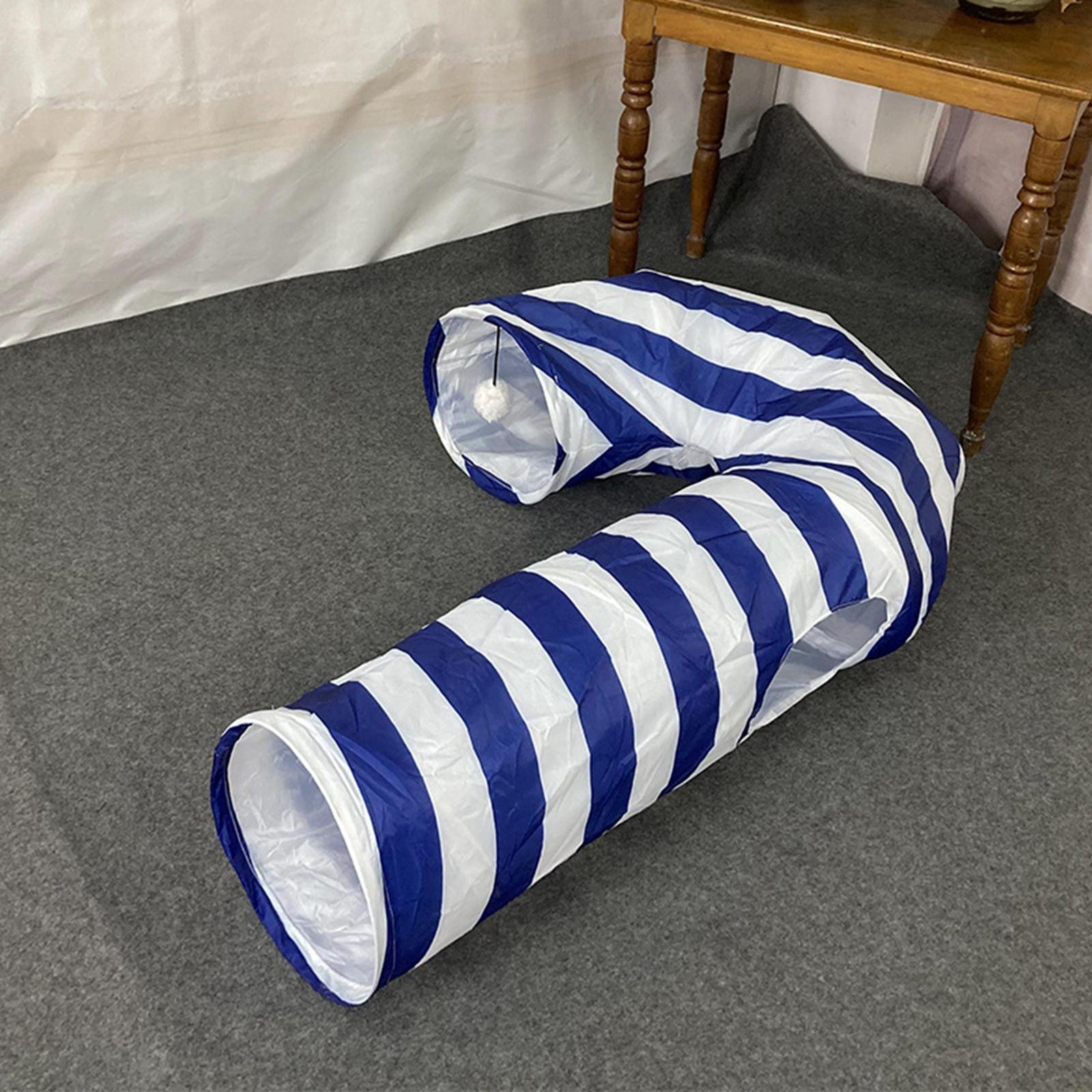 Collapsible Cat Tunnel Ball Exercise Interactive Toy Supplies Hideaway Cage Toys for Small Animals Training Gerbil Rat Rabbit Chinchilla