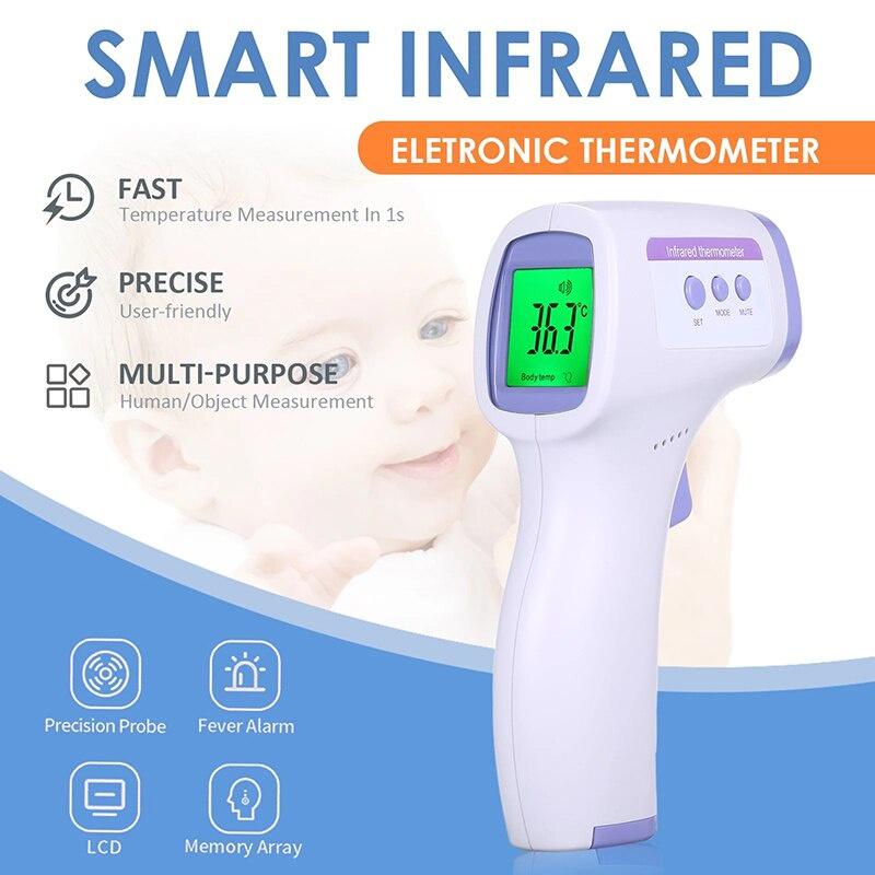 Non-Contact Infrared Thermometer Digital IR Forehead Ear Fever Electronic Laser Body Temperature Outdoor Baby Adult