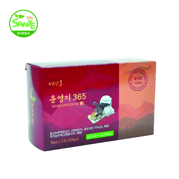 Sante365 - Thực Phẩm Bổ Sung - HONG LINGZHI 365 - NƯỚC HỒNG SÂM LINH CHI DẠNG GÓI 30 GÓI 70ml