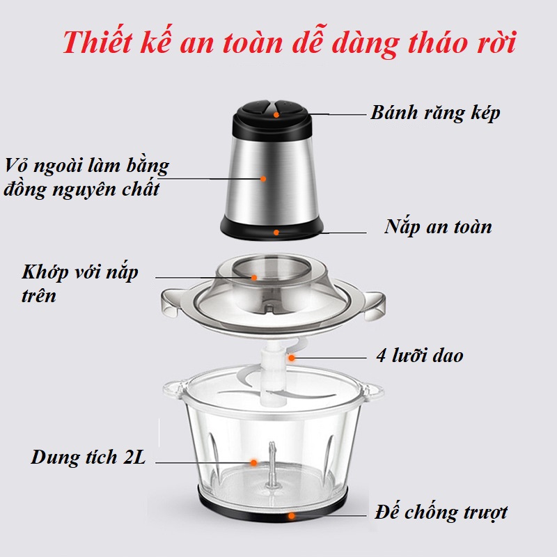 Máy xay thịt - Cối xay thịt - may xay thit - Máy xay thịt làm giò, động cơ tốt cối thủy tinh an toàn