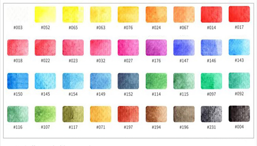 Màu Nước Nén Water Color Cao Cấp Tiện Lợi (Tặng kèm 2 bút nước + 1 palette +  2 miếng mút)