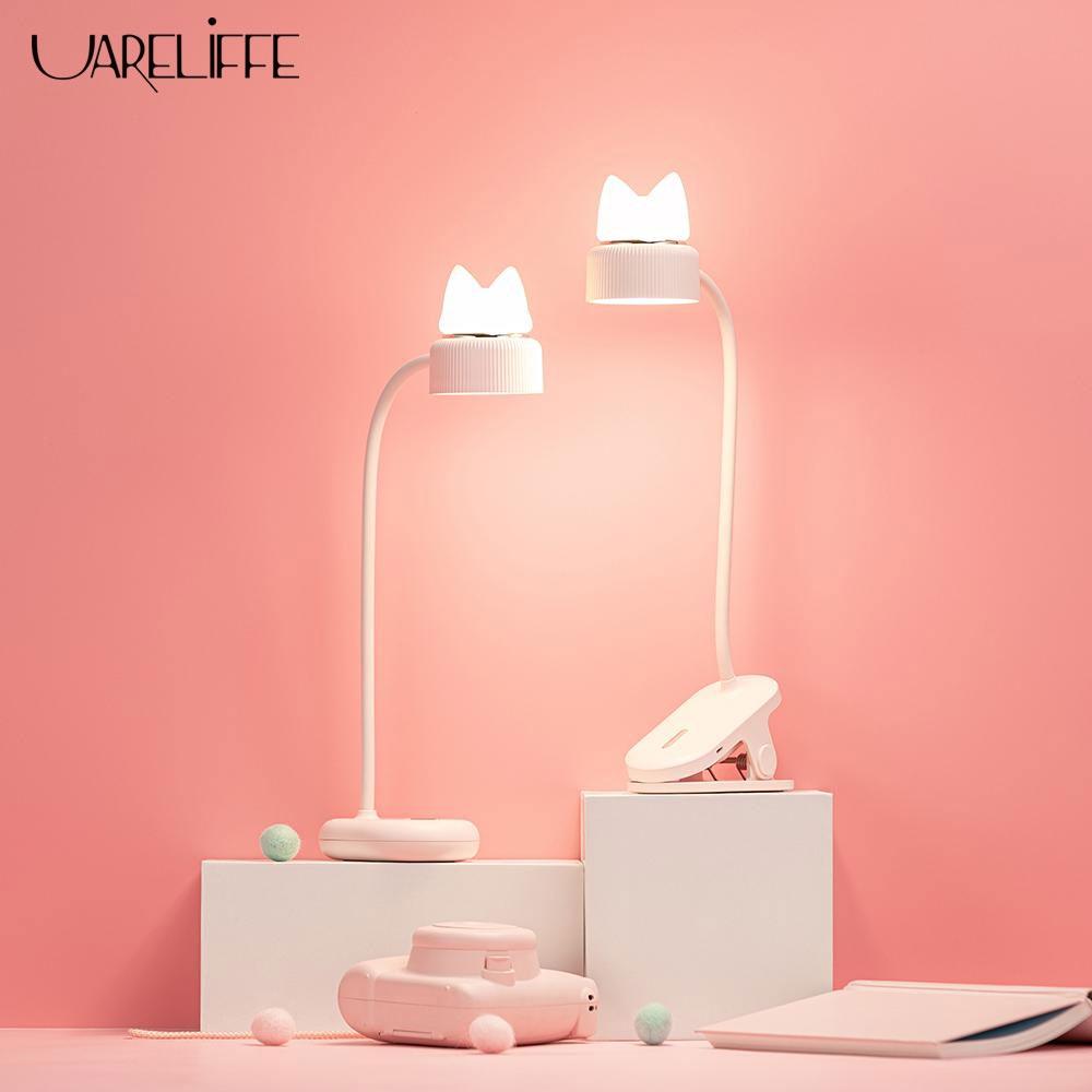 Đèn LED Hình Mèo Dễ Thương Có Kẹp Gắn Bàn Làm Việc / Đọc Sách Ban Đêm Bảo Vệ Mắt Cho Nhà