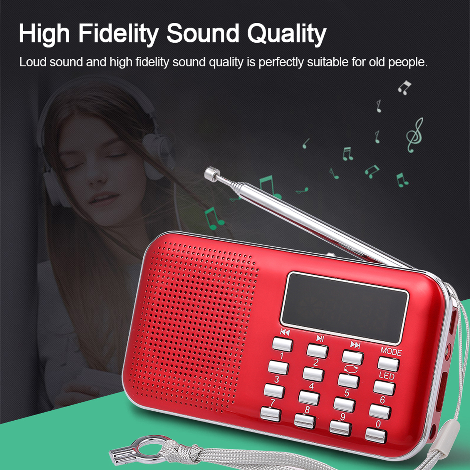 Máy Nghe Nhạc MP3 Đài FM Mini Y-896 3W Chất Lượng Âm Thanh Trung Thực Cao Với Màn Hình 2 Inch