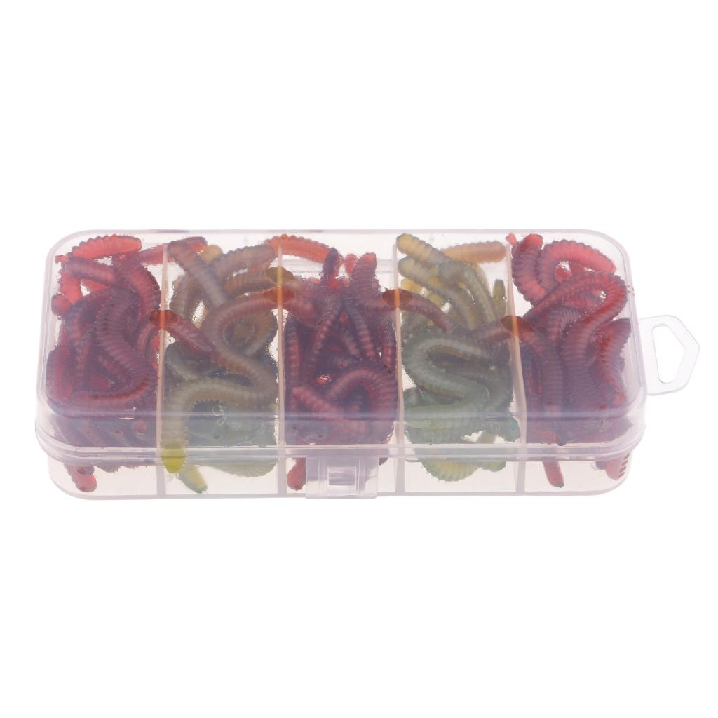 50pcs Bionic Worm Lures Soft Fishing Lure Earthworm Lure Crankbait