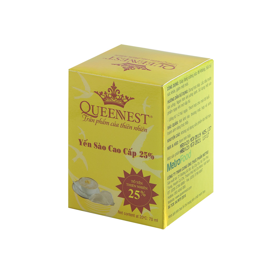 Yến sào chưng sẵn QUEENNEST 25% (Hũ 70ml)