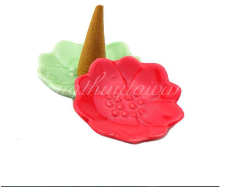 Khay đế sứ nhang nụ loại dày 5 màu (đựng nhang nụ, nụ trầm) - thờ cúng