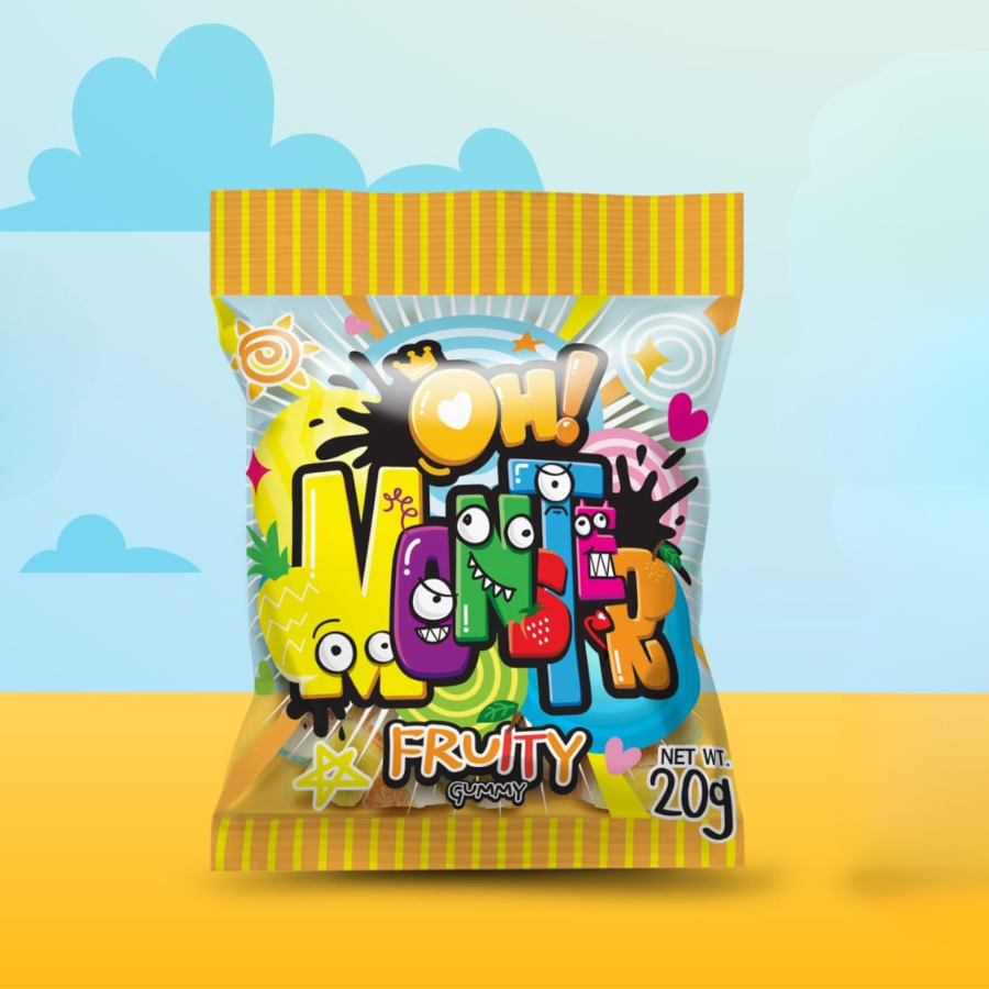 Kẹo Dẻo Oh! Monster Hương Trái Cây Chua Ngọt Dẻo Dai - 20g/gói [Hàng Thái Lan