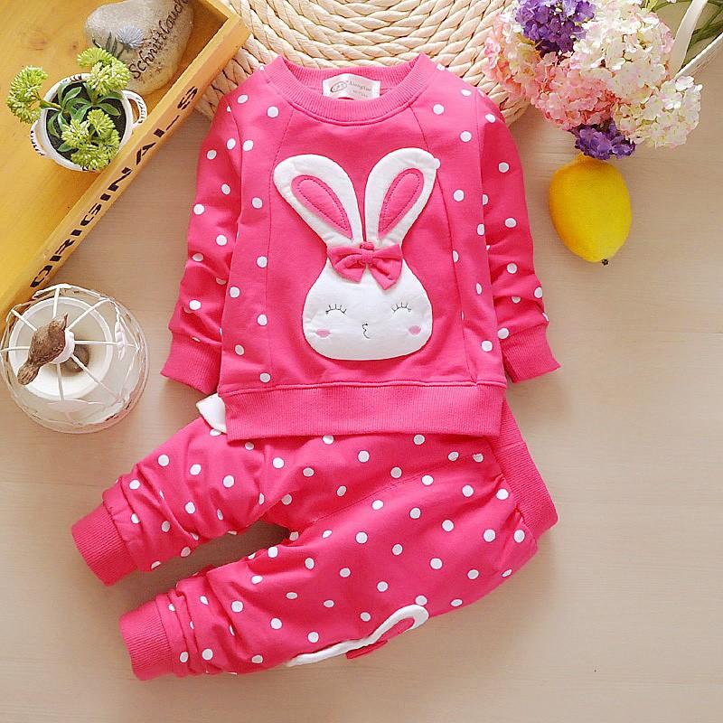 Bộ thu đông cho bé gái 8-18kg THỎ CHẤM BI đáng yêu, siêu đẹp