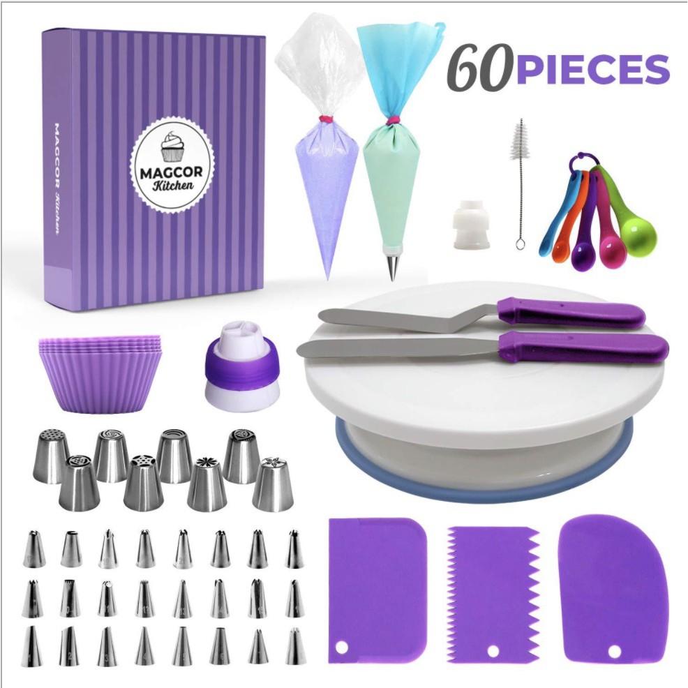 Dụng cụ làm bánh nhanh chóng tiện lợi MAGCOR Scrapers &amp; Spatulas 60pcs - AsiaMart