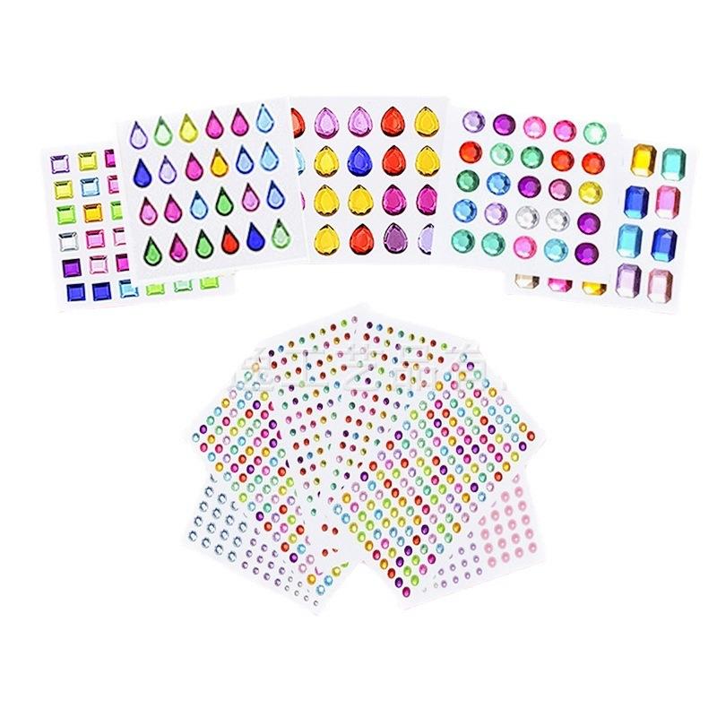 22 Cái Nhãn Dán Kim Cương Giả,  Tự Dính Acrylic Nhiều Màu Sắc Diaman Pha Lê Dán Trang Điểm Đề Can Mặt Đá Cho Trang Trí Móng Tay Thủ Công DIY