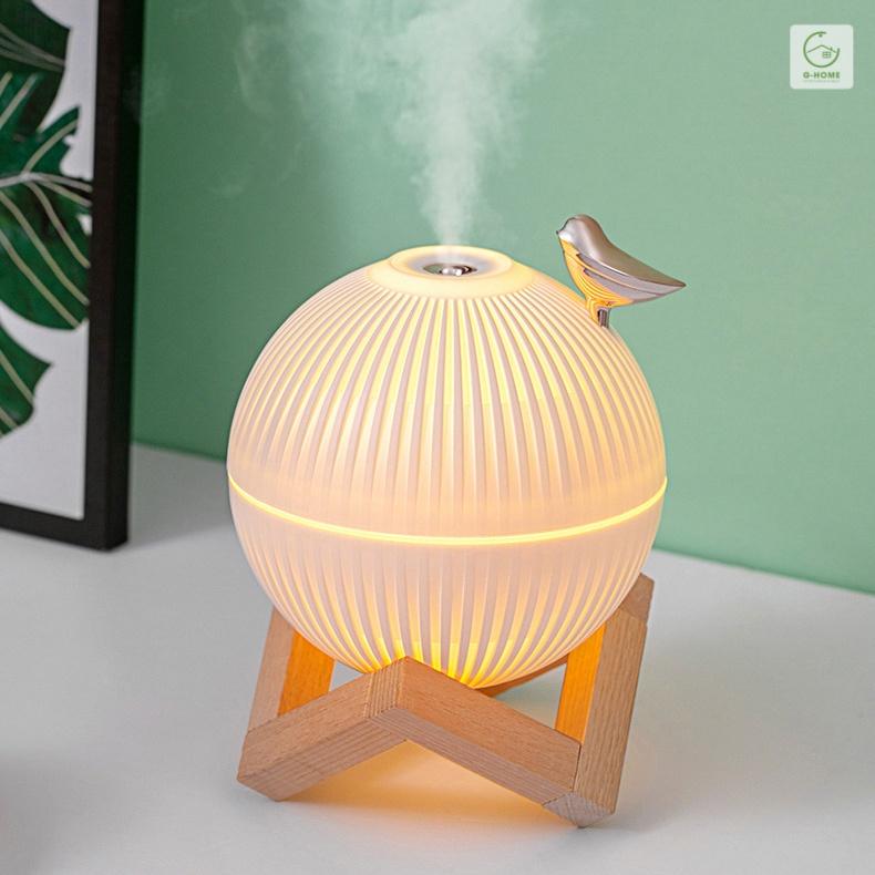 Máy xông tinh dầu cao cấp Ghome kiêm đèn ngủ, phun sương tạo ẩm phòng điều hòa 3 chế độ đèn 200ml DIENTU1