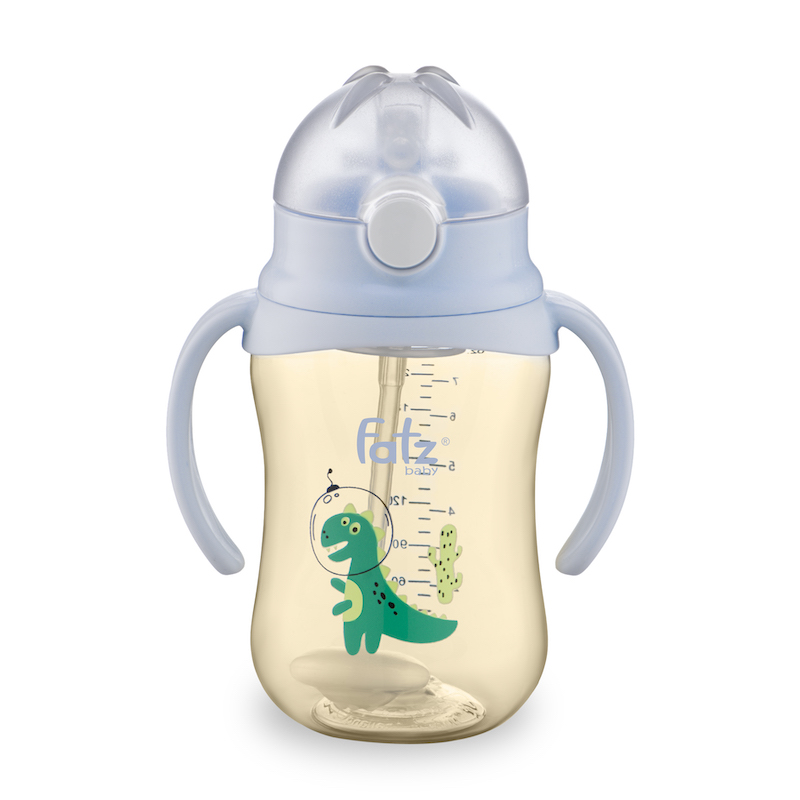 Bình uống nước Tritan bật hút 2 tay cầm có phao 360 độ 250ml FATZBABY FB0250NX