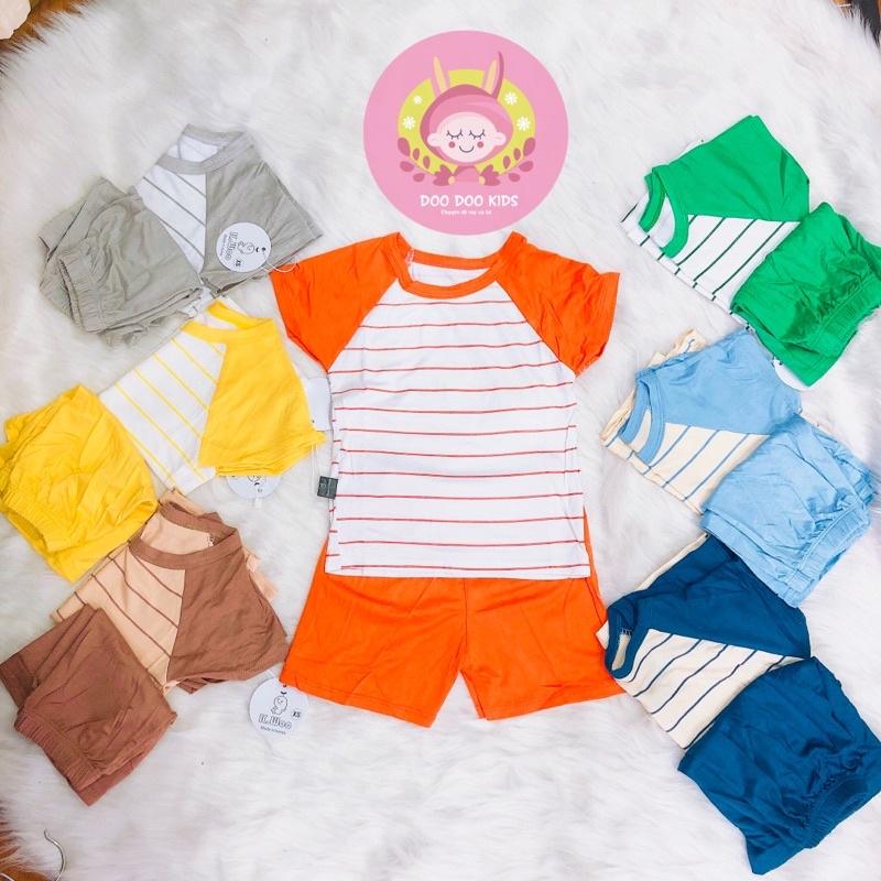 BỘ CỘC TAY CHO BÉ ️ BỘ MINKY MOM KẺ NGANG NHIỀU MÀU CHO BÉ size 6-16kg