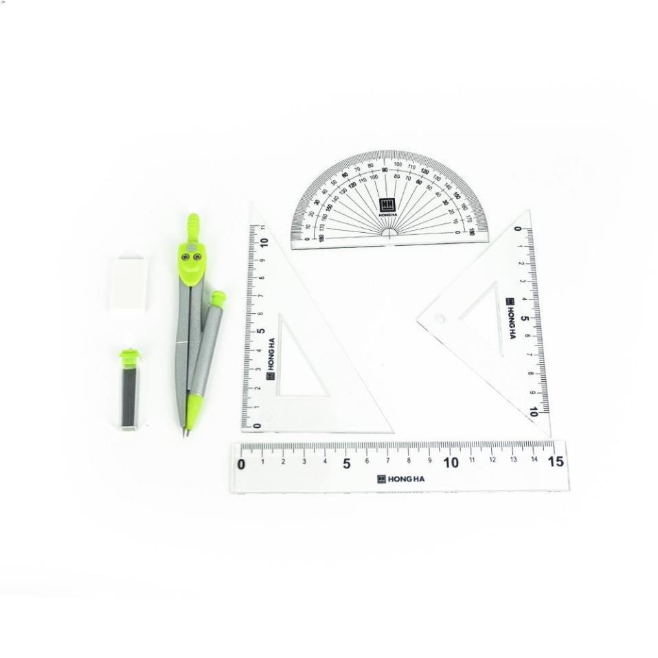 Bộ dụng cụ học tập Hồng Hà SM02 - Compa kèm eke thước kẻ