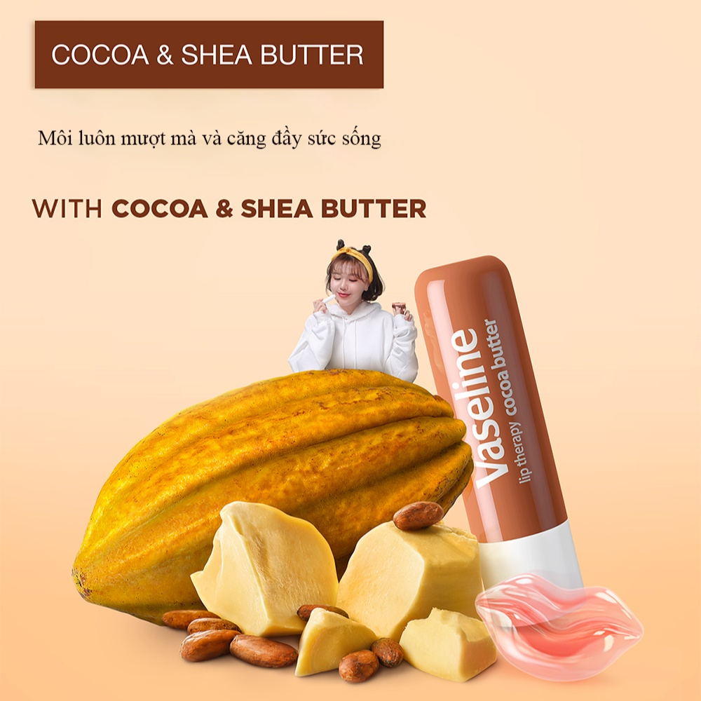 Vaseline Sáp Dưỡng Môi Bơ Cacao