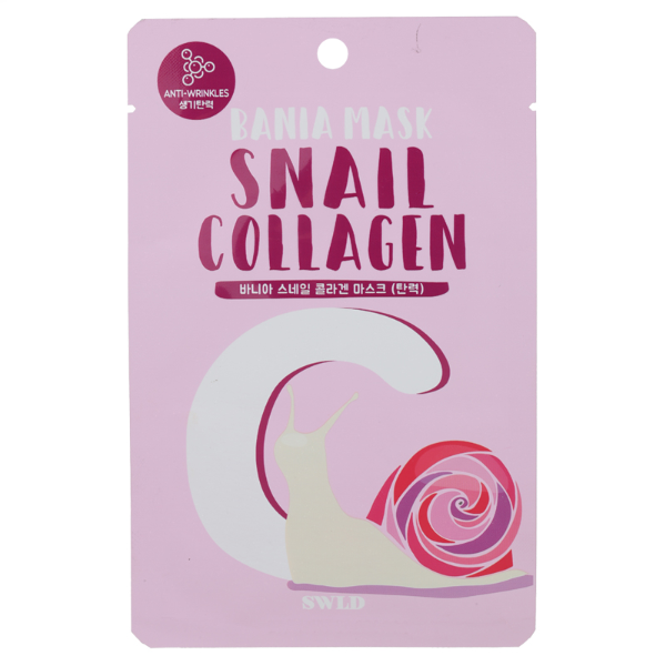 Mặt nạ dưỡng da chiết xuất ốc sên SWLD Bania Mask Snail Collagen - Hộp 10 miếng