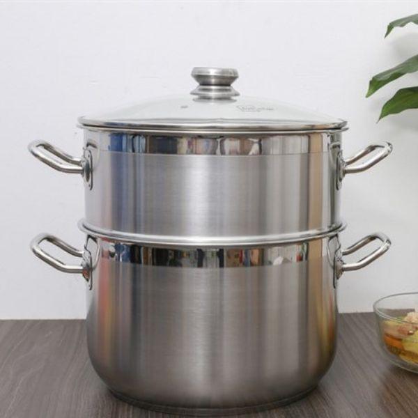 Bộ nồi xửng hấp 3 đáy inox 430 FiveStar Standard nắp kính tặng 1 muỗng canh (24cm /26cm / 28cm /30cm /32cm)