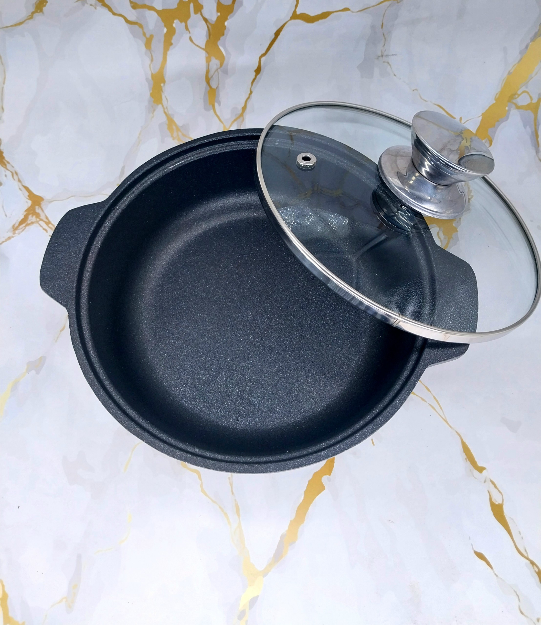 Nồi Chống Dính Kho Cá Thịt, Kho Quẹt, Nấu Lẩu Nắp Kiếng Sang Trọng