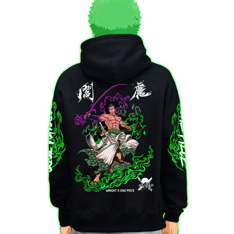 Áo hoodie anime Wrightz Zoro Roronoa One Piece đảo hải tặc unisex oversize street wear