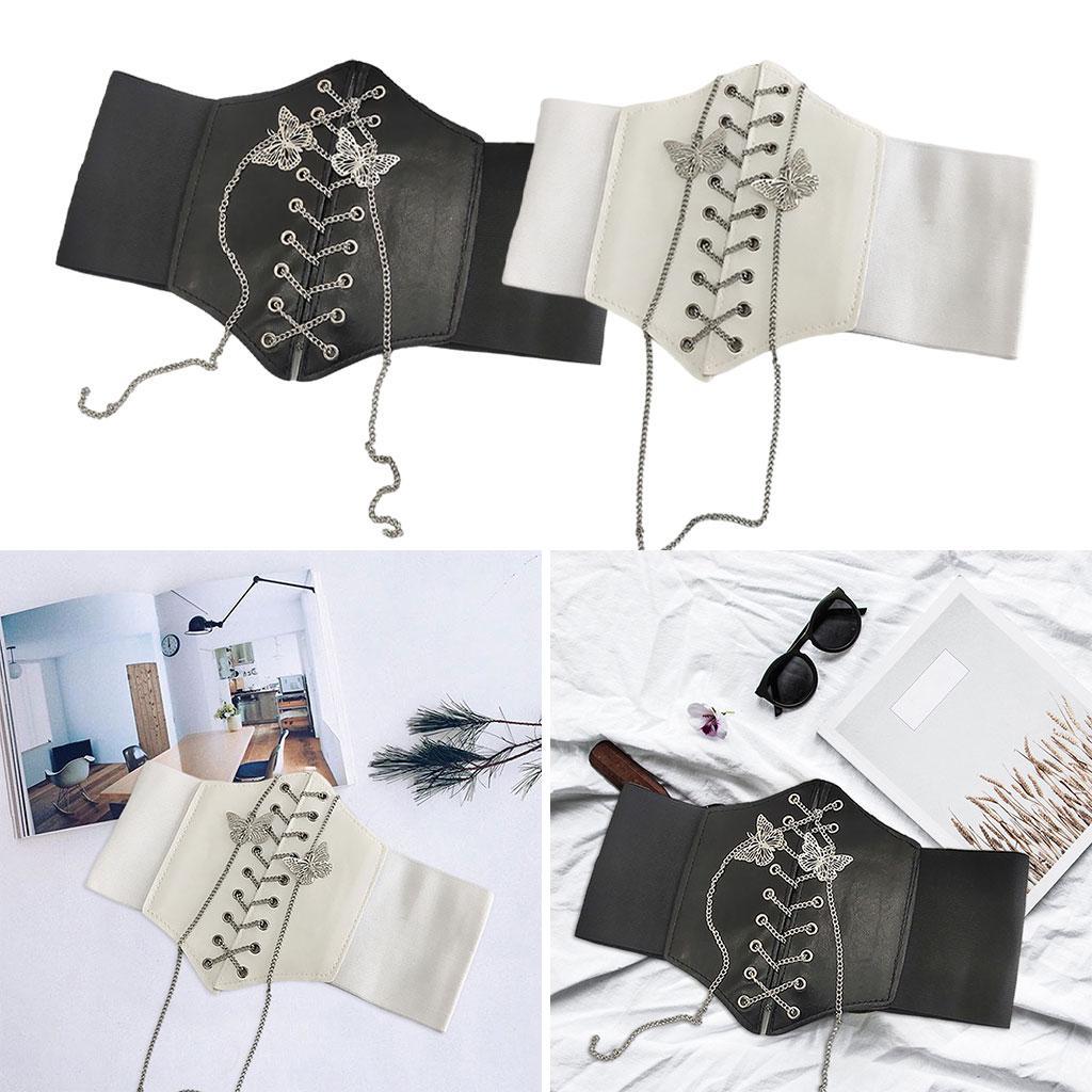 Corset Belt  Elastic High Waist PU Leather Tape  Girdle