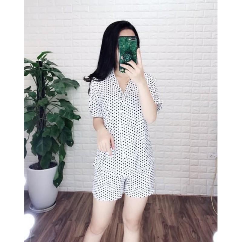 Lanh chấm bi đen nền trắng