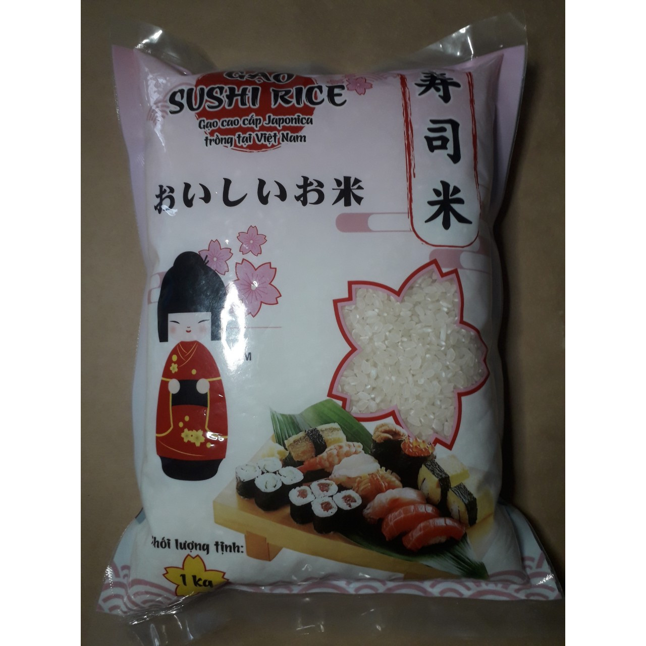 Gạo Nhật SUSHI RICE 1KG (Giống Nhật trồng tại Việt Nam)
