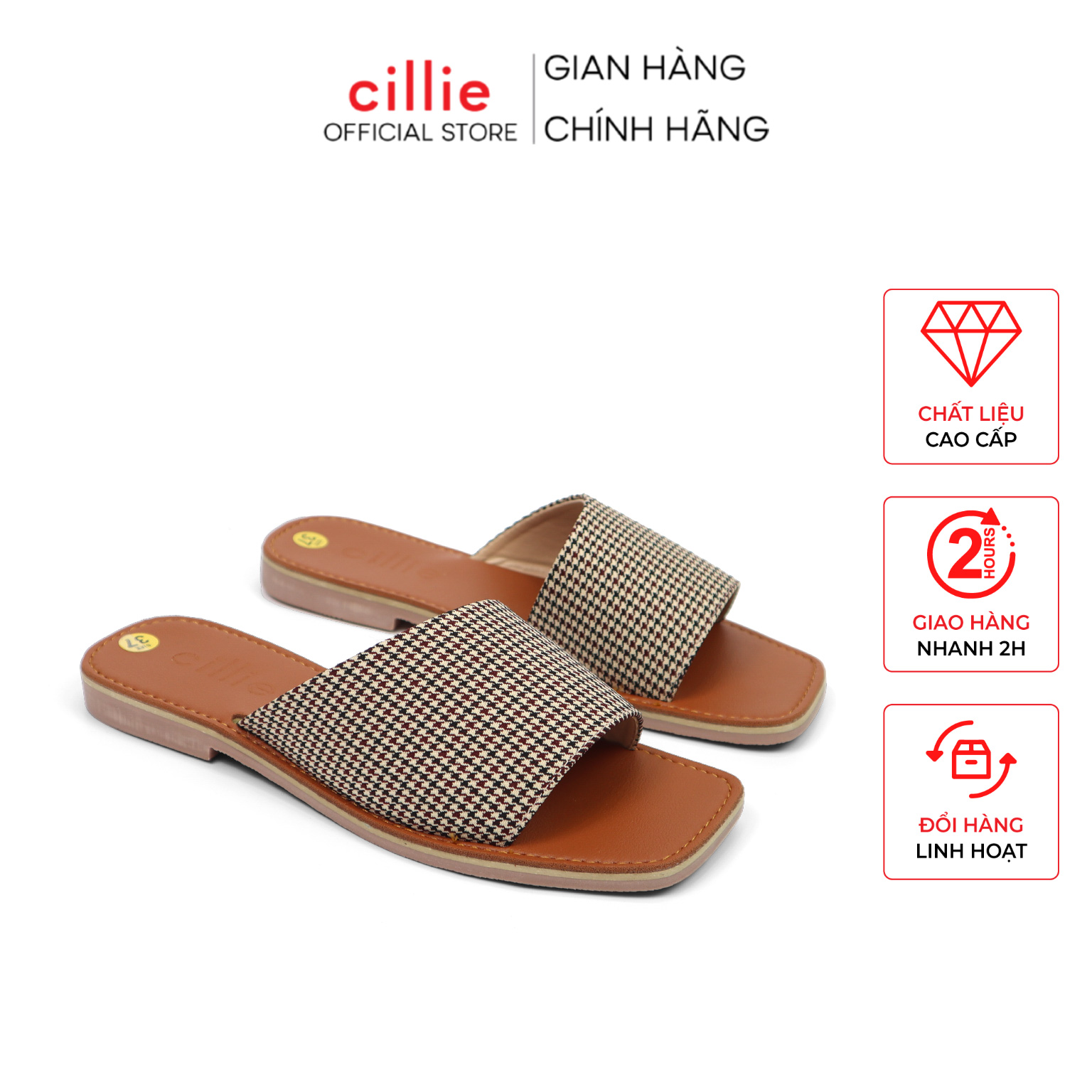 Dép nữ quai ngang chéo thời trang đế bệt tiện lợi đi học đi chơi dạo phố đi biển Cillie 1068