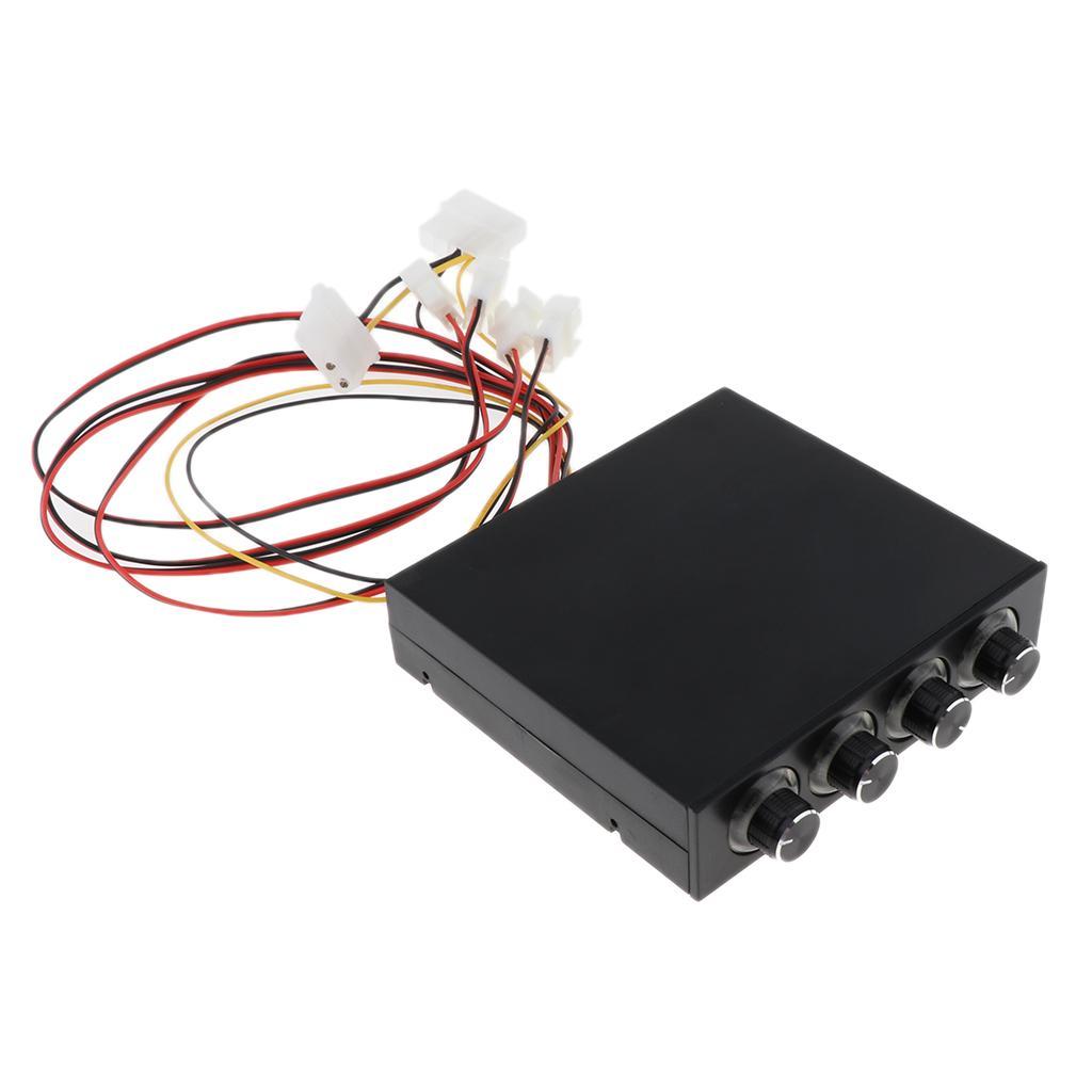 3.5" Computer HDD Case CPU 4 Channel Fan Speed Controller Light